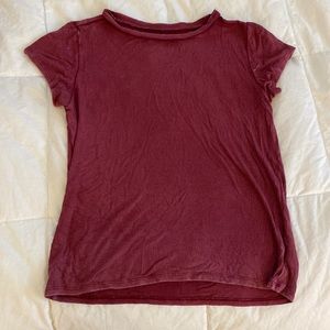 RED RIBBED SOFT TSHIRT